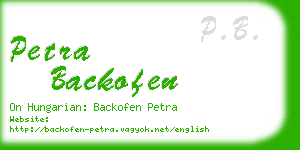 petra backofen business card